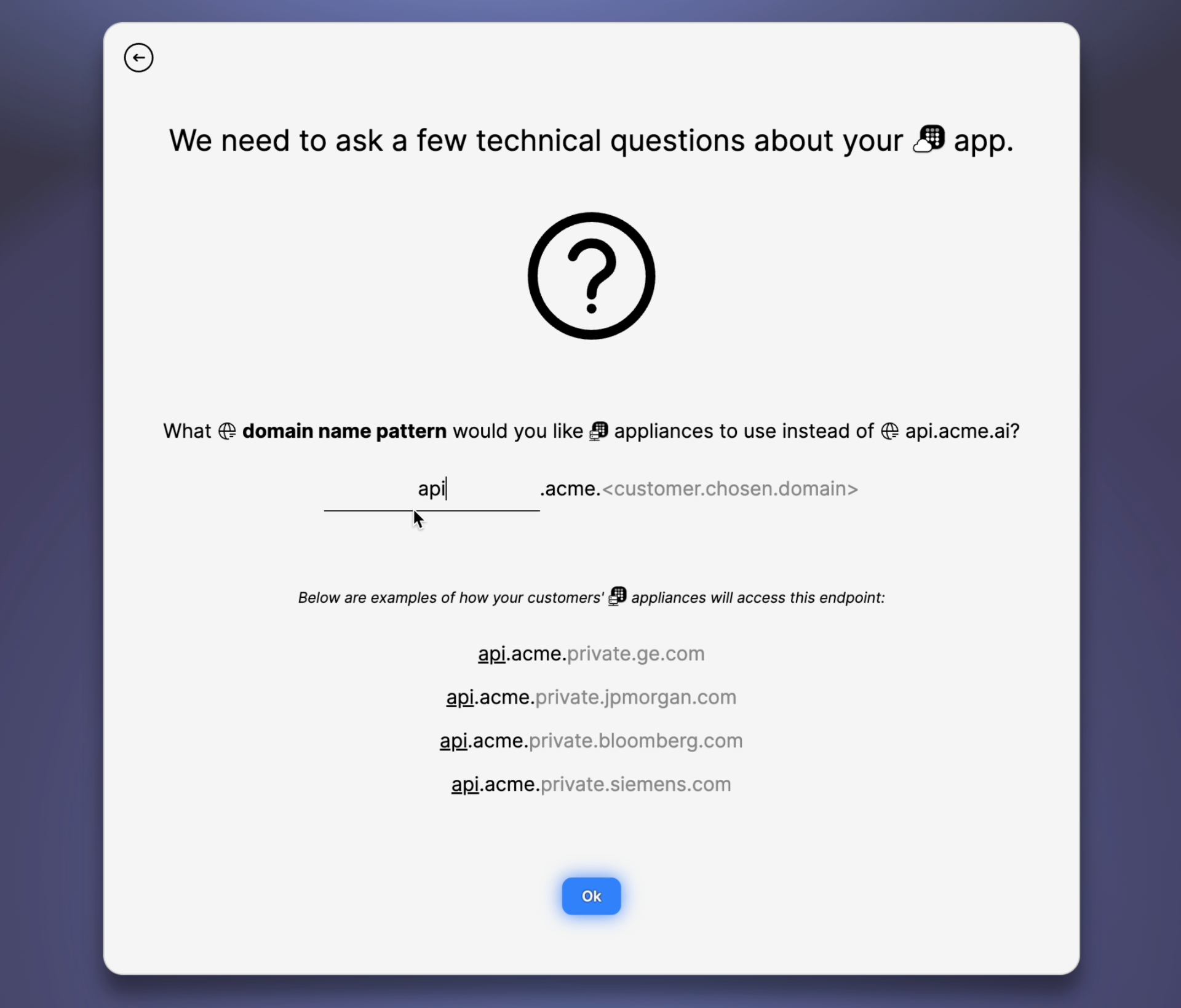 Domain configuration